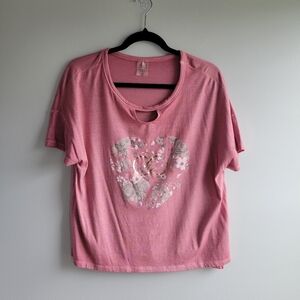 CALIA by Carrie Underwood Women's M Graphic Boxy Tee Shirt Mesa Rose